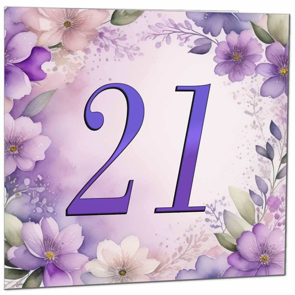 Birthday Card for Women - Purple Floral 80th Birthday Cards for year old woman Ladies Grandma Nan Aunt Mum Sister Mom Friend