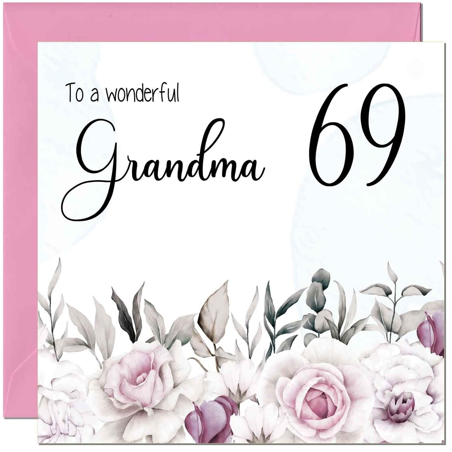 Grandma Birthday Card Floral Elegant Grandmothers