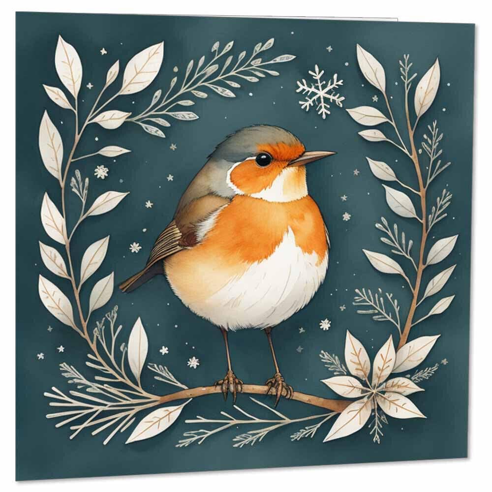 Christmas Cards - Robin - Festive Xmas Cards 145 x 145mm