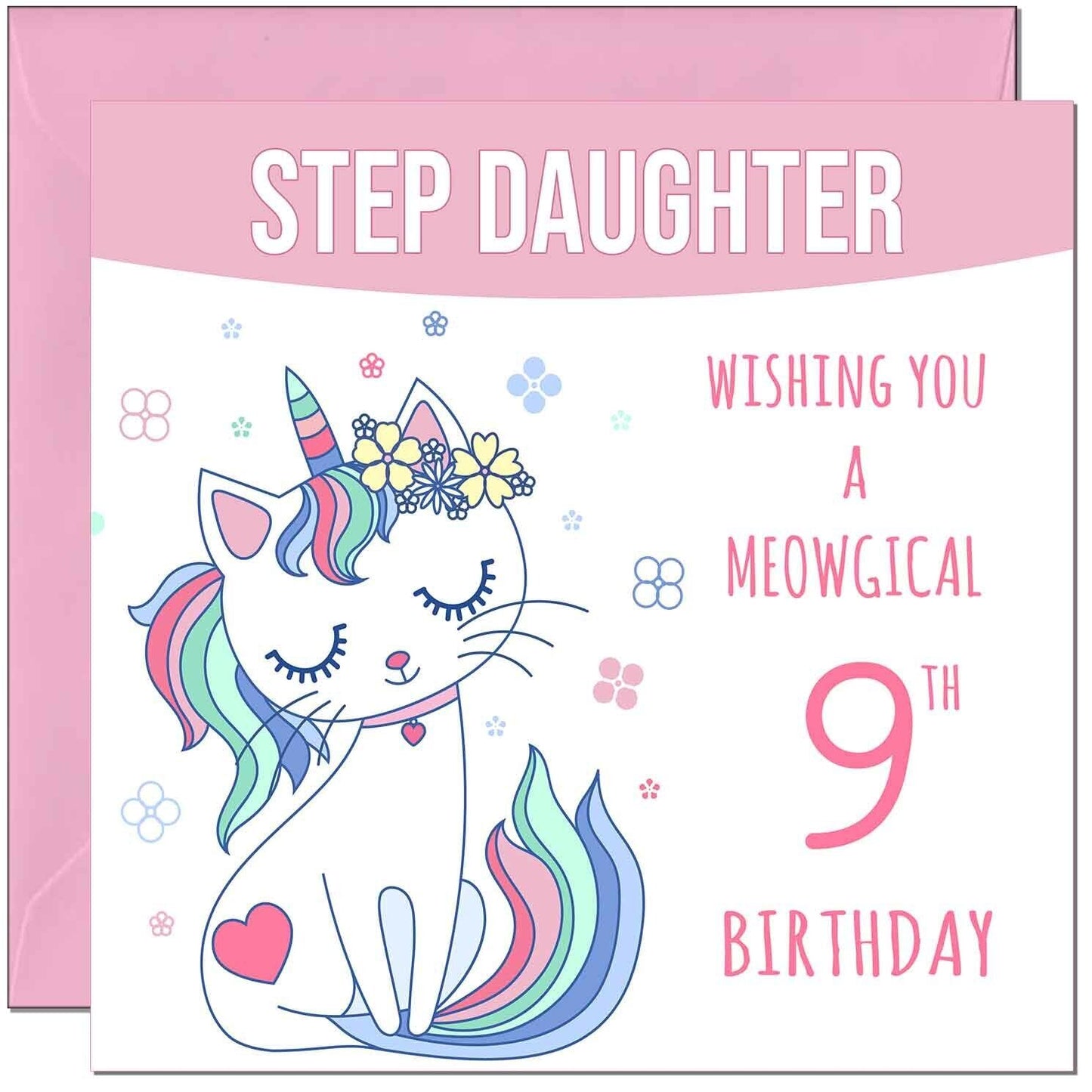 Step Daughter Birthday Card - Meowgical Funny Cat