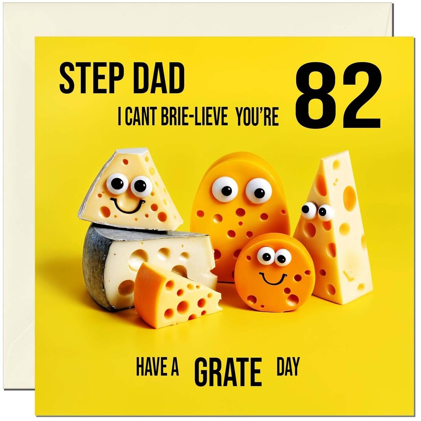 Step Dad funny Birthday Card - Cheese Pun Funny Step-Dads