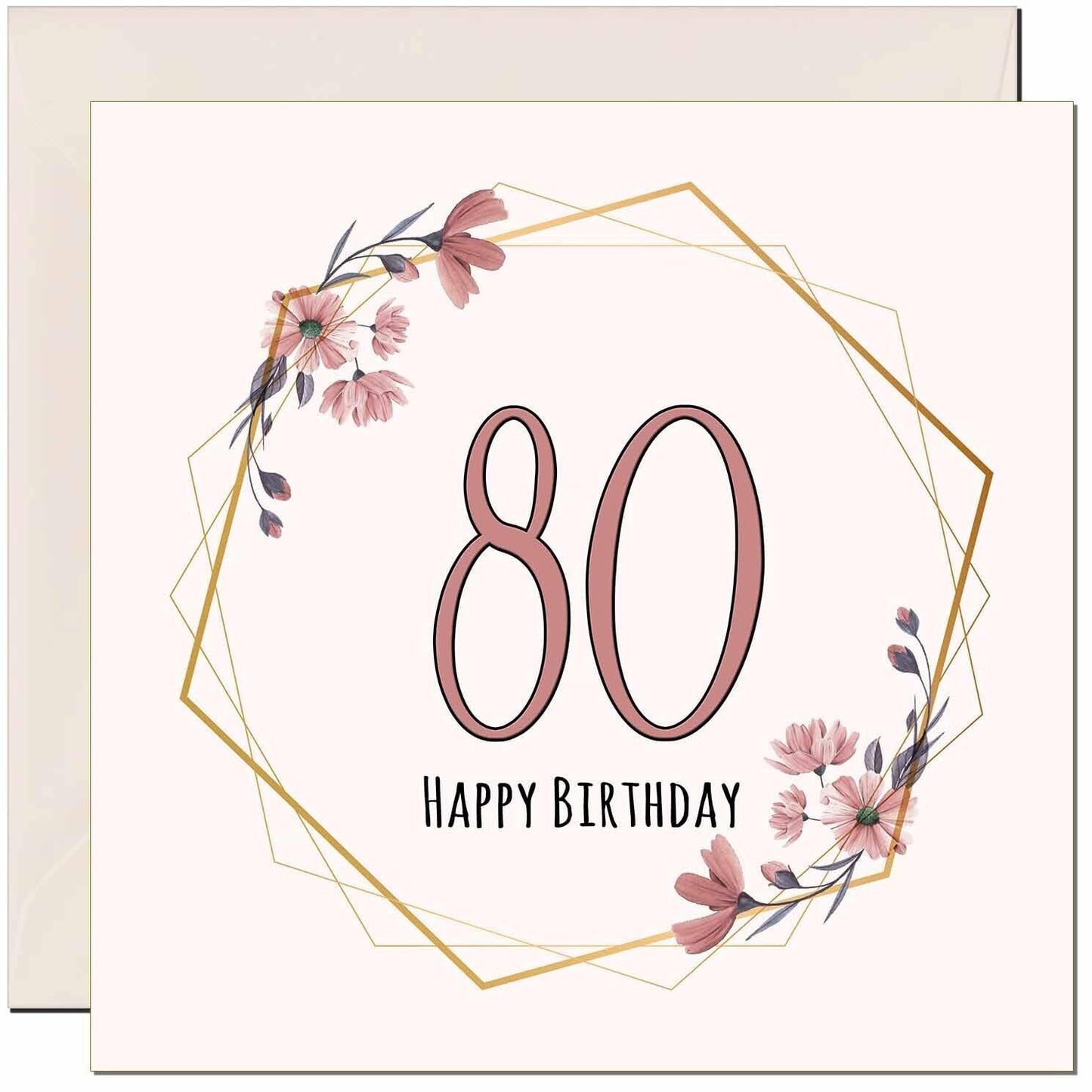 Floral Birthday Card for Women Elegant Beautiful