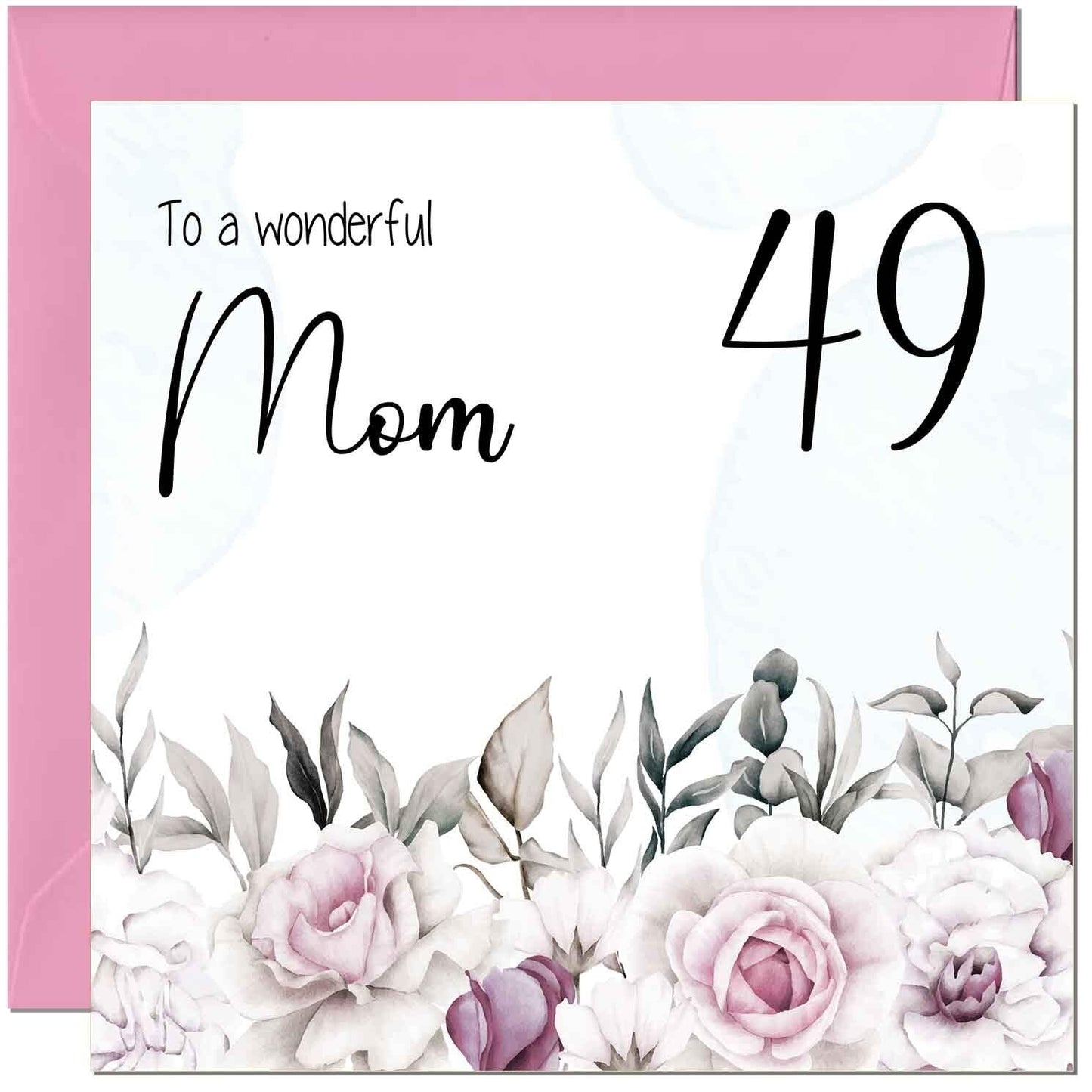 Mom Birthday Card Floral Elegant Best Mom's