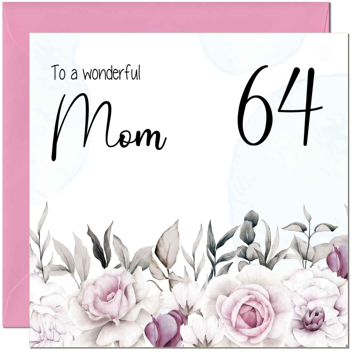 Mom Birthday Card Floral Elegant Best Mom's