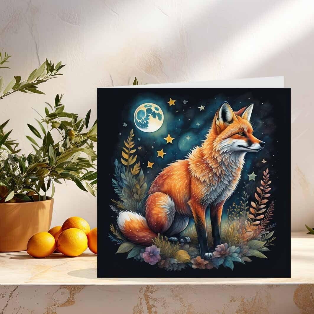 Fox Moon Greeting Card Fox Birthday Cards 145 x 145mm