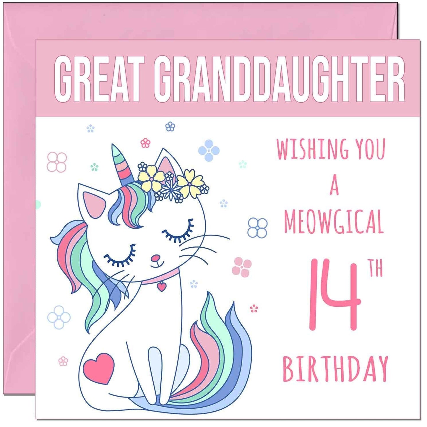 Great Granddaughter Birthday Card - Meowgical Funny Cat