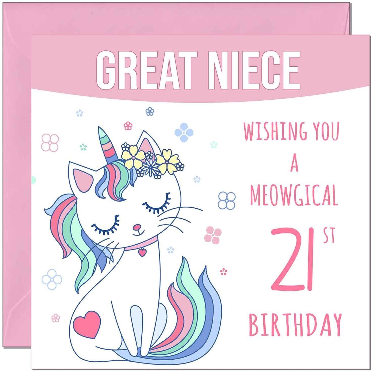 Great Niece Birthday Card - Meowgical Funny Cat