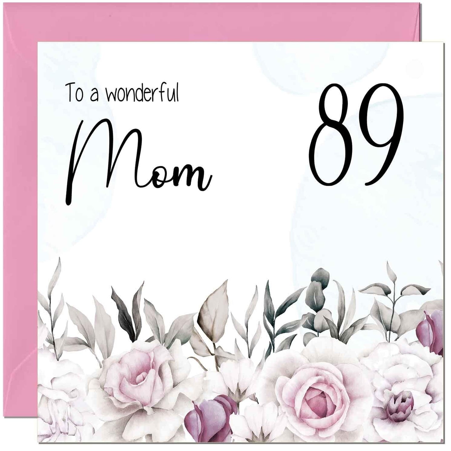 Mom Birthday Card Floral Elegant Best Mom's