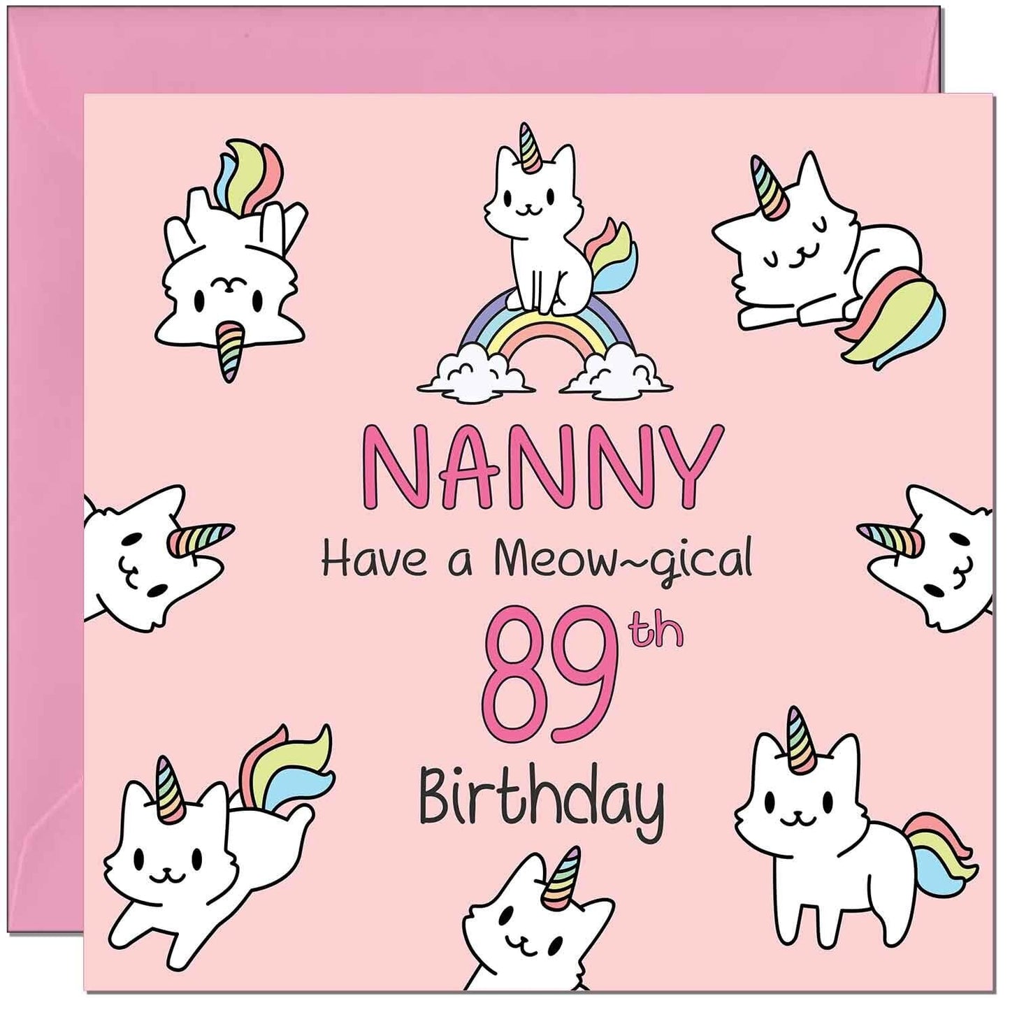 Nanny Birthday Card - Funny Cat Cute Grandma