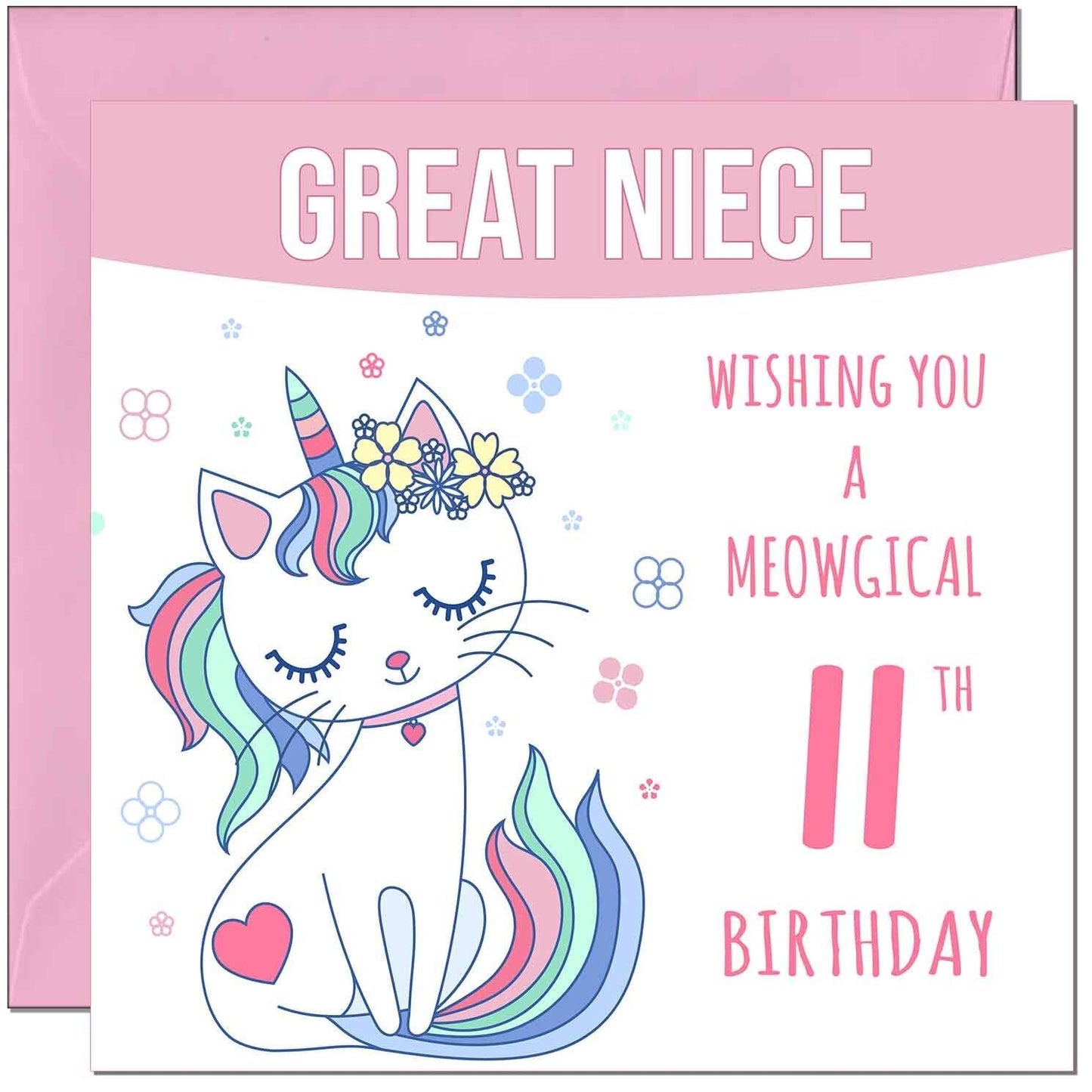 Great Niece Birthday Card - Meowgical Funny Cat