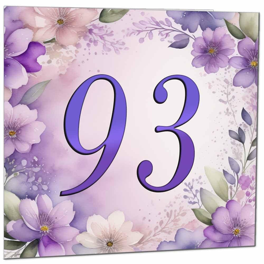 Birthday Card for Women - Purple Floral 80th Birthday Cards for year old woman Ladies Grandma Nan Aunt Mum Sister Mom Friend