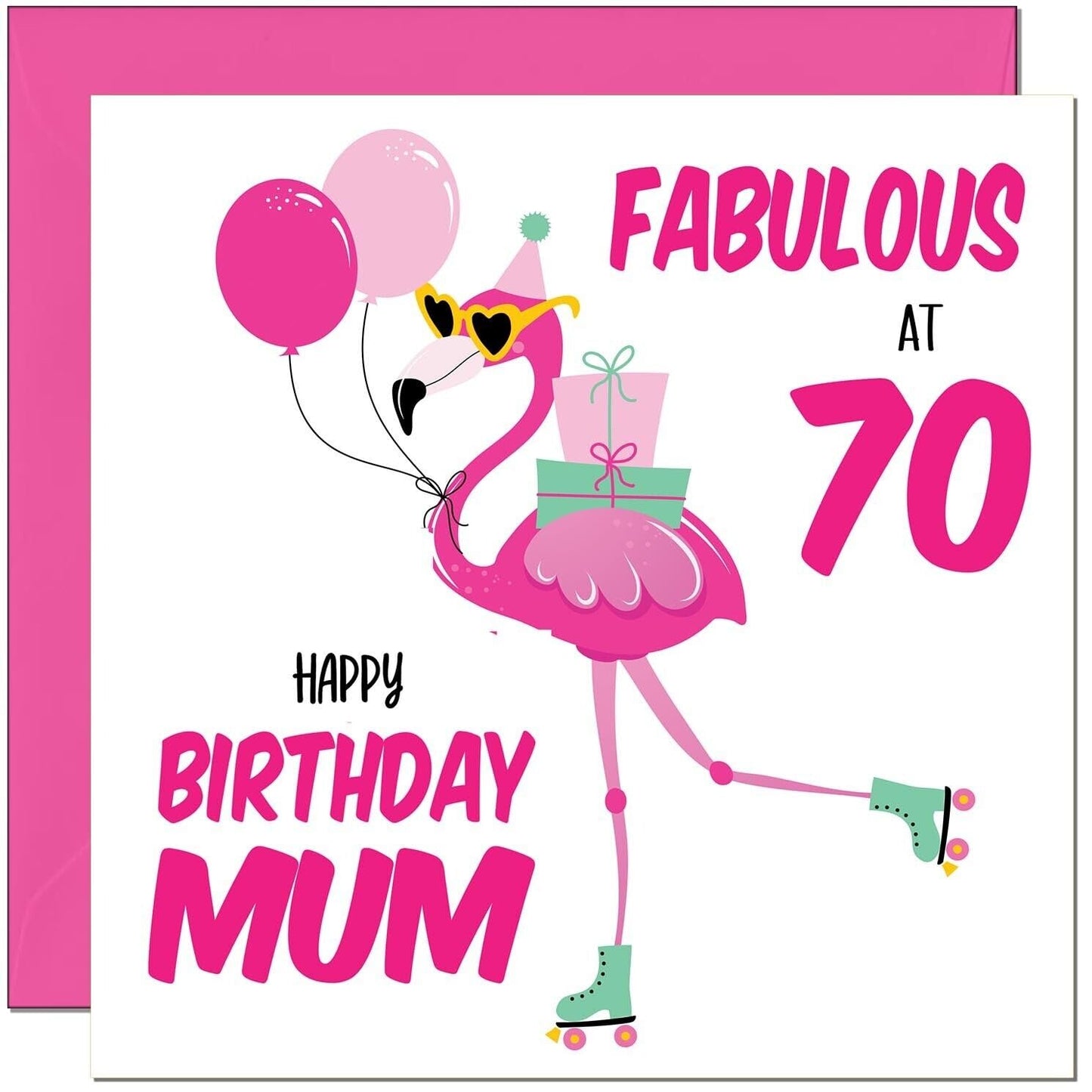 Mum Birthday Card - Fabulous Flamingo - Mom Womens Pink Cute Mum Mothers