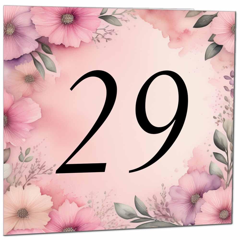 Birthday Card for Women Men - Pink Floral Birthday Cards for 39 year old woman thirty Nine, thirty ninth Ladies Mum Aunt Sister Niece Daughter
