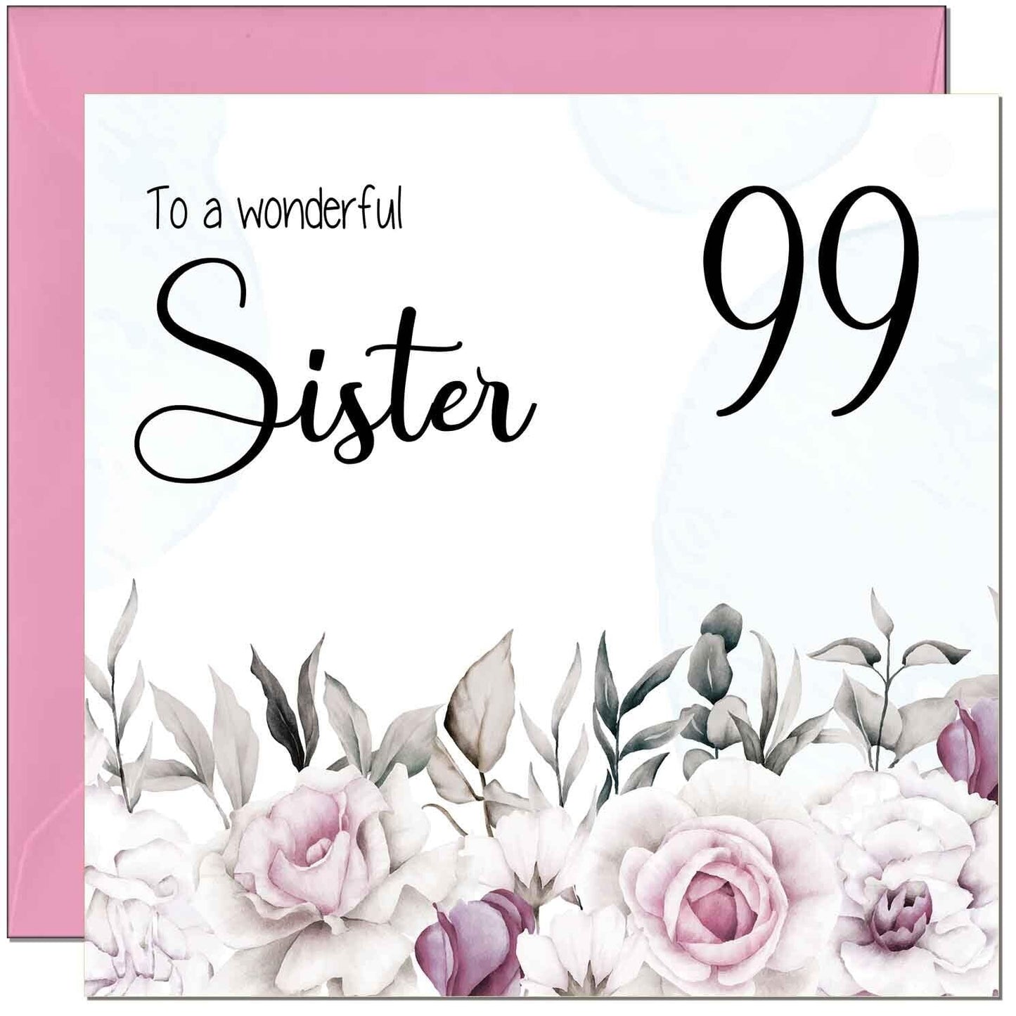 Sister's Birthday Card for Sister Floral Elegant