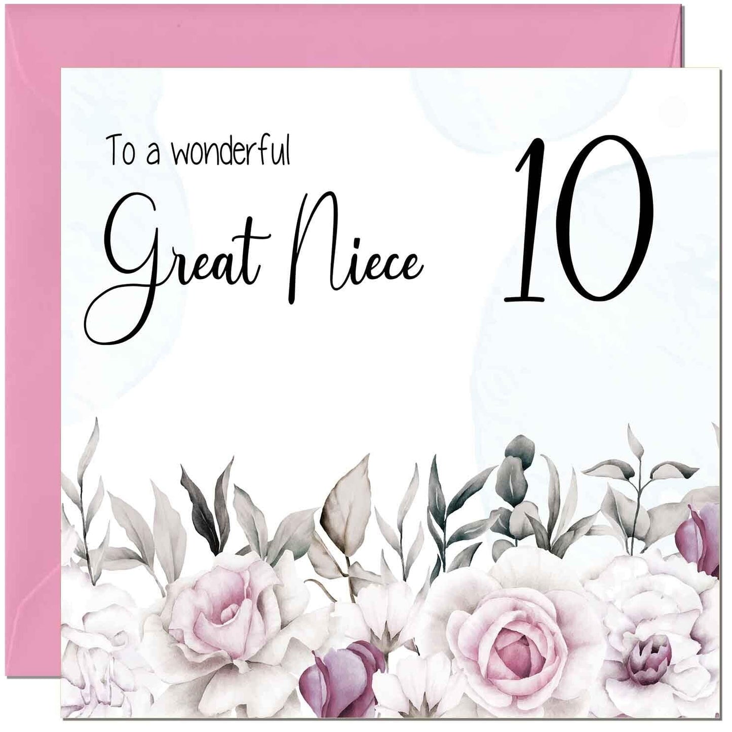 Great Niece's Birthday Card for Great Niece Floral Elegant