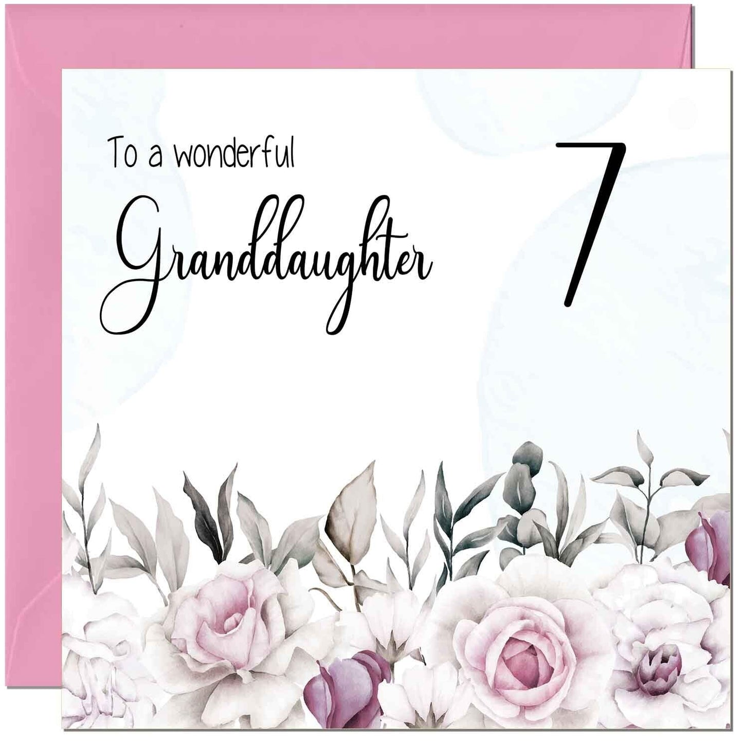 Granddaughter Birthday Card for Granddaughter Floral Elegant