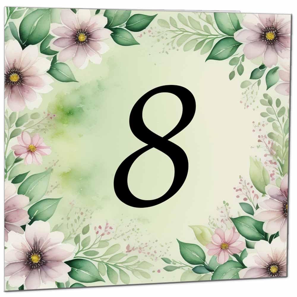 80th Birthday Card for Women Men - Green Floral Birthday Cards for 80 year old Lady Eighty Eightieth Ladies Grandma Nan Aunt Mum Sister Mom Friend