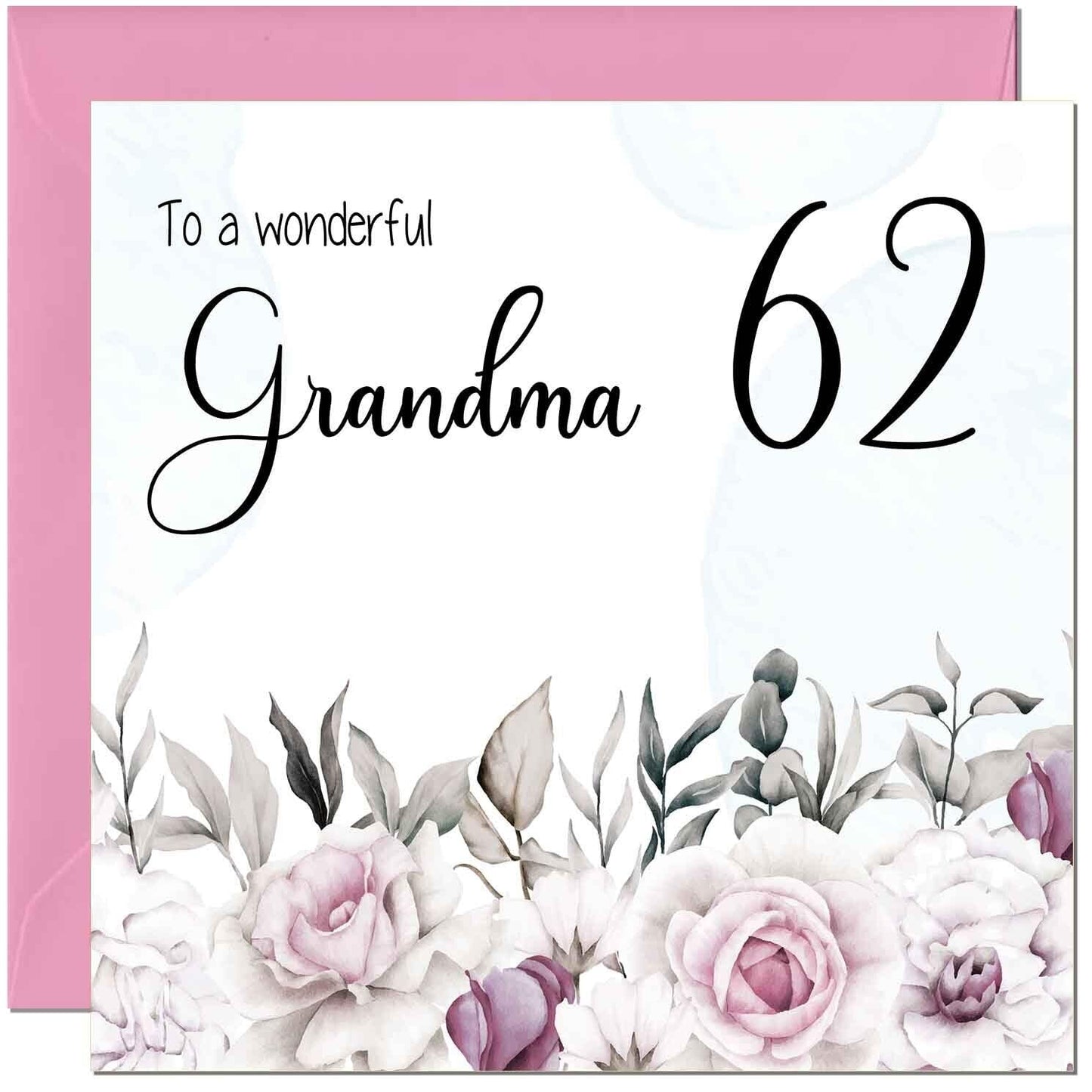Grandma Birthday Card Floral Elegant Grandmothers