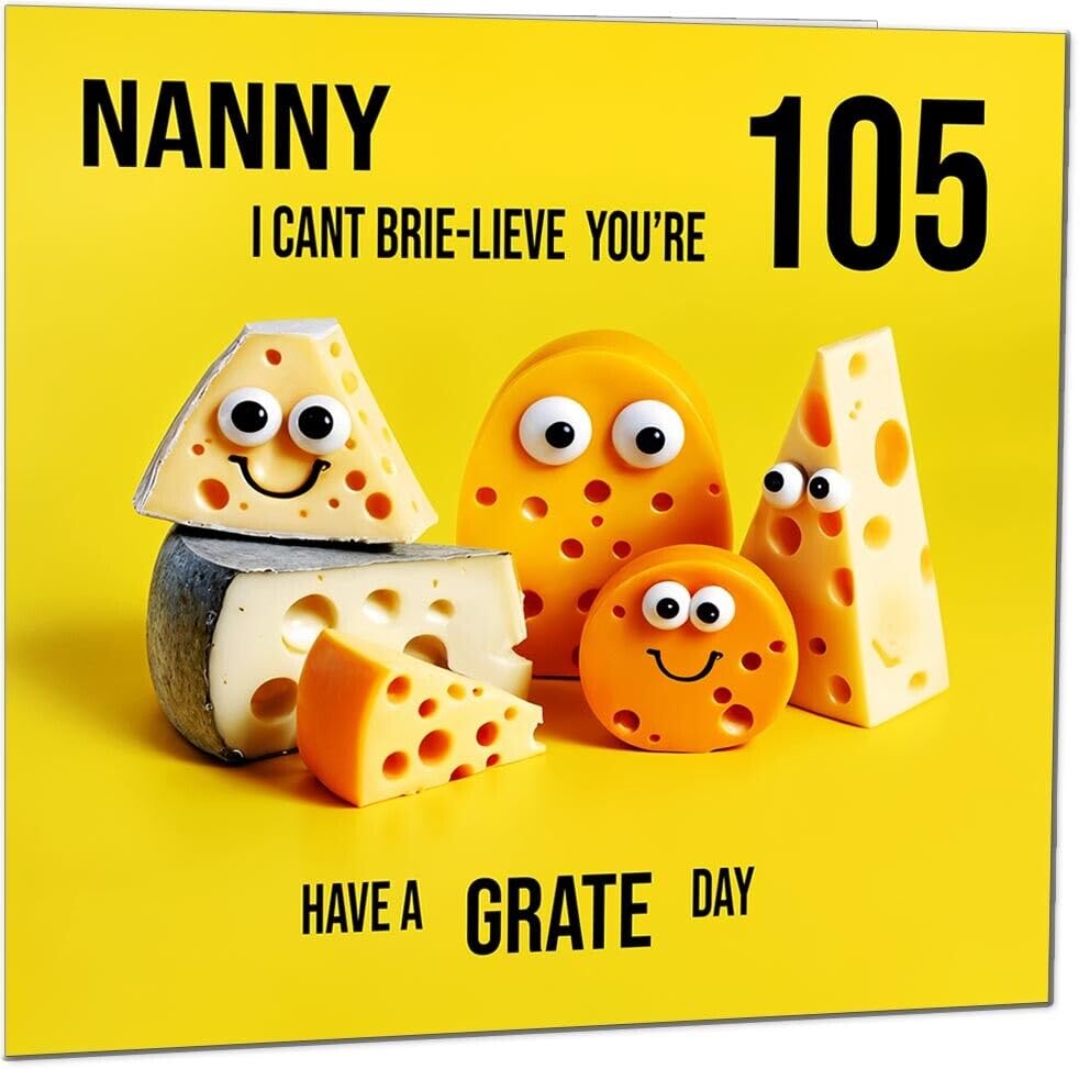 Nanny funny Birthday Card for Nan - Cheese Pun Funny Nanny's