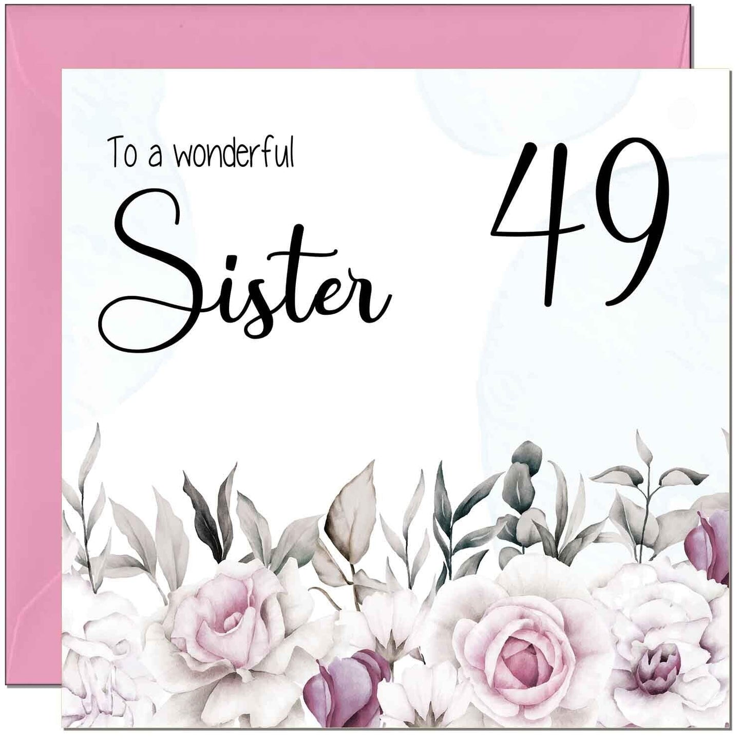 Sister's Birthday Card for Sister Floral Elegant