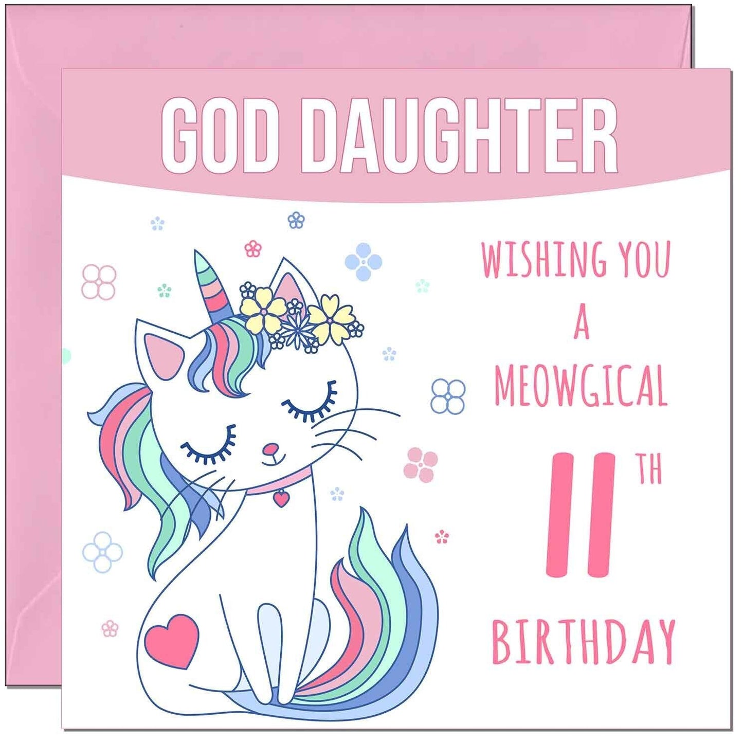 God Daughter Birthday Card - Meowgical Funny Cat