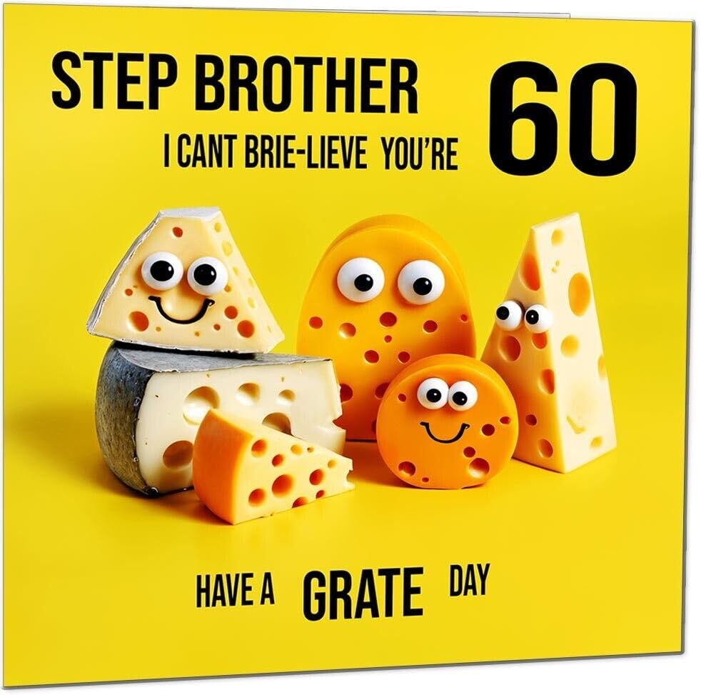 Step Brother Birthday Card - Cheese Pun Funny Step-Brothers
