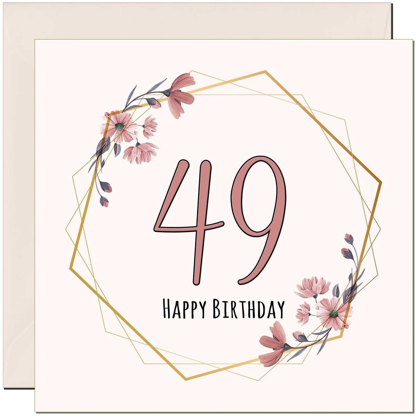 Floral Birthday Card for Women Elegant Beautiful