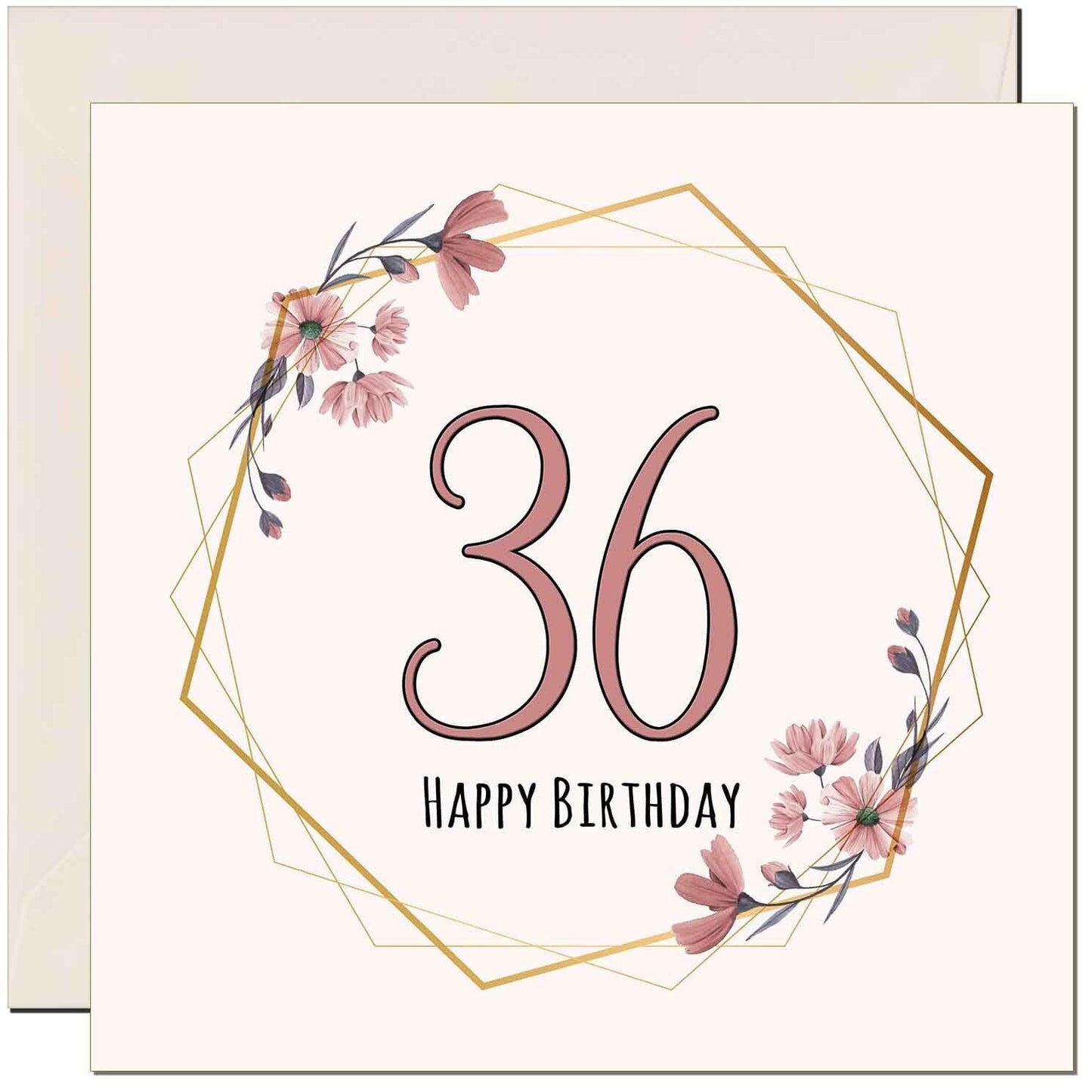 Floral Birthday Card for Women Elegant Beautiful