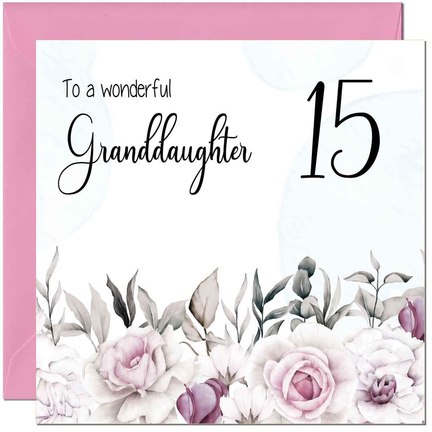 Granddaughter Birthday Card for Granddaughter Floral Elegant