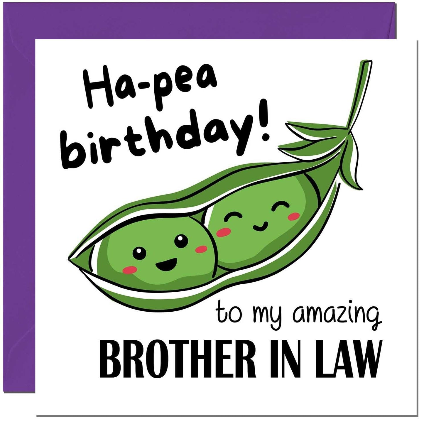 Birthday Card for Men Women Cute Pea Funny