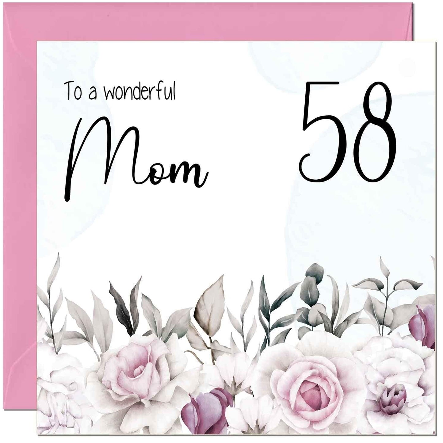 Mom Birthday Card Floral Elegant Best Mom's