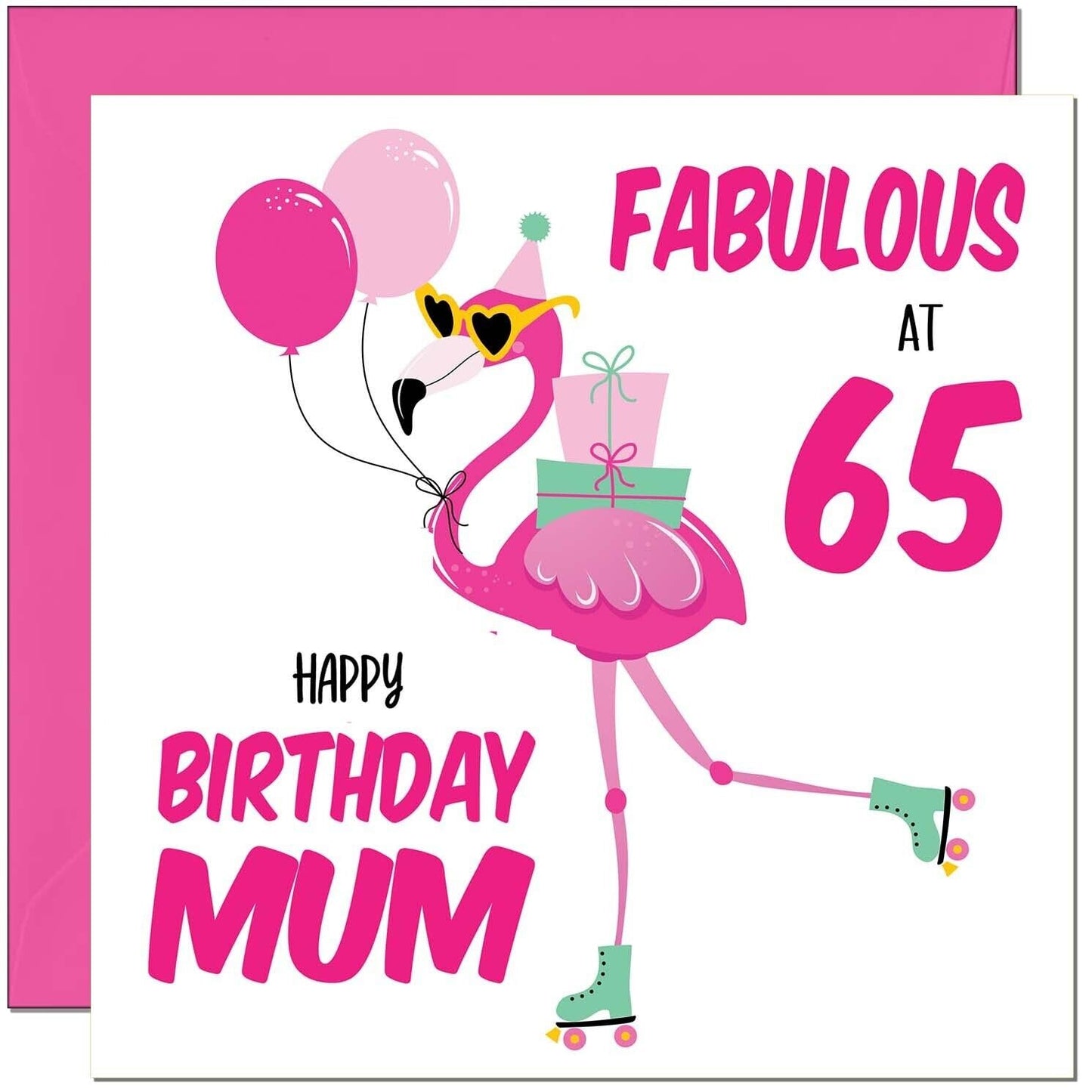 Mum Birthday Card - Fabulous Flamingo - Mom Womens Pink Cute Mum Mothers