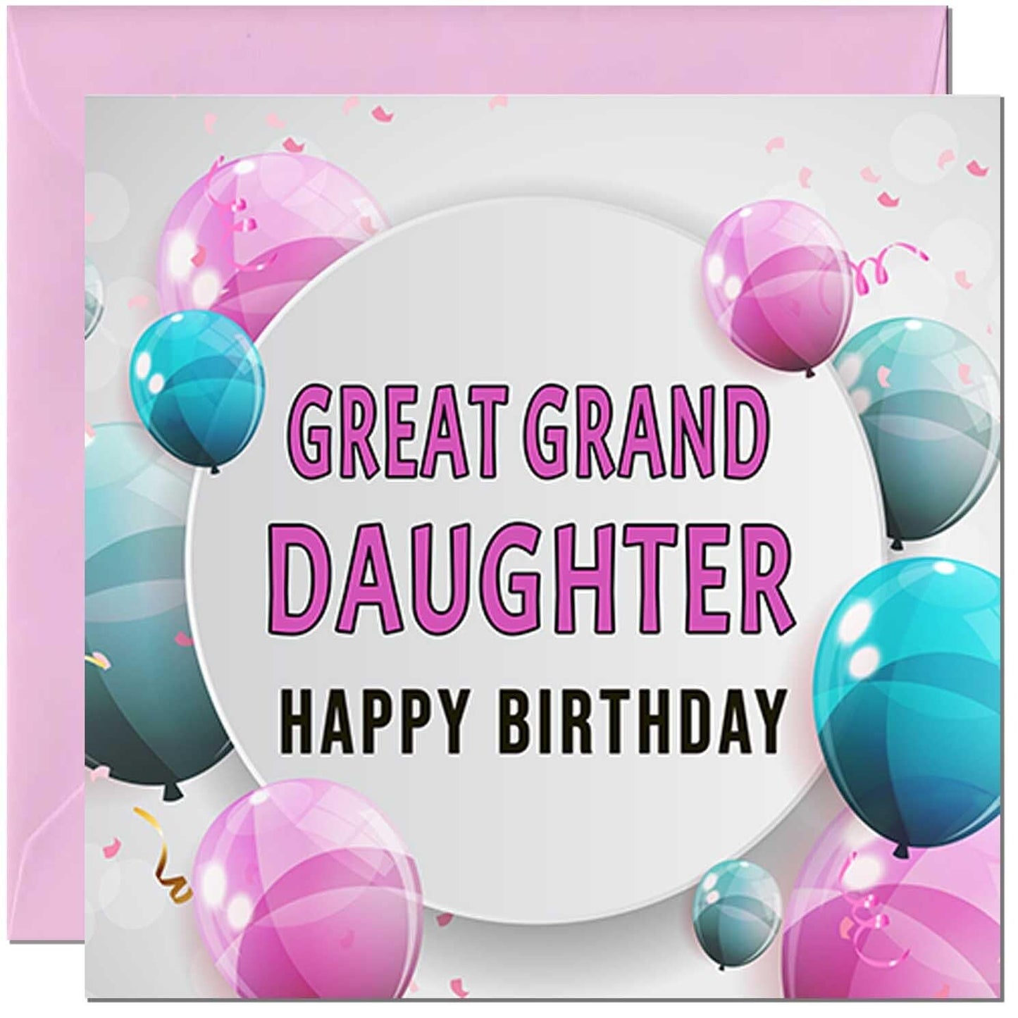 Birthday Card for women - Pink Turquoise Balloon Number