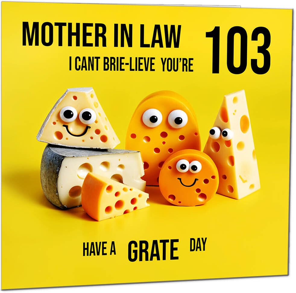 Mother in Law funny Birthday Card - Cheese Pun Funny Mother in Laws