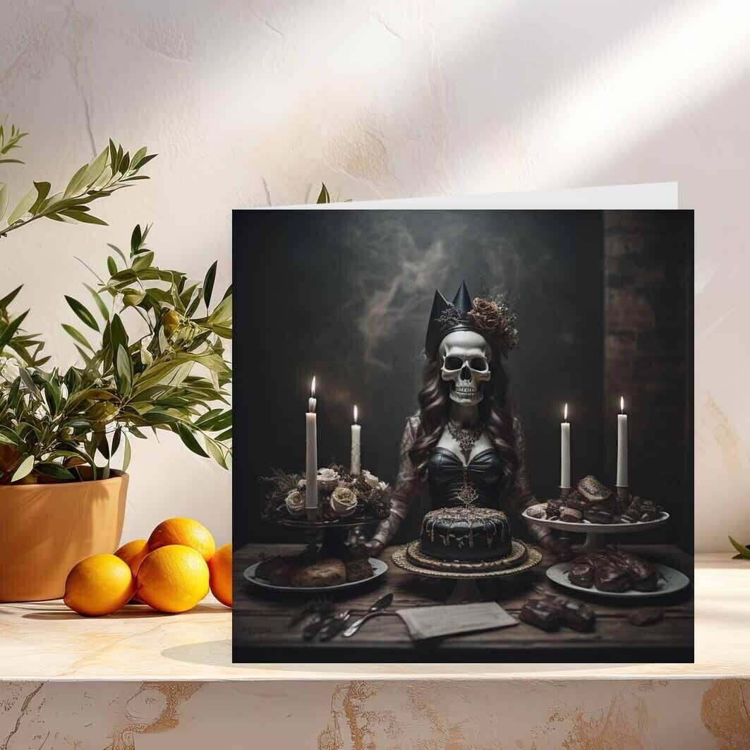 Gothic Birthday Card Greeting Card Goth Alternative Satanic Cards 145 x 145mm