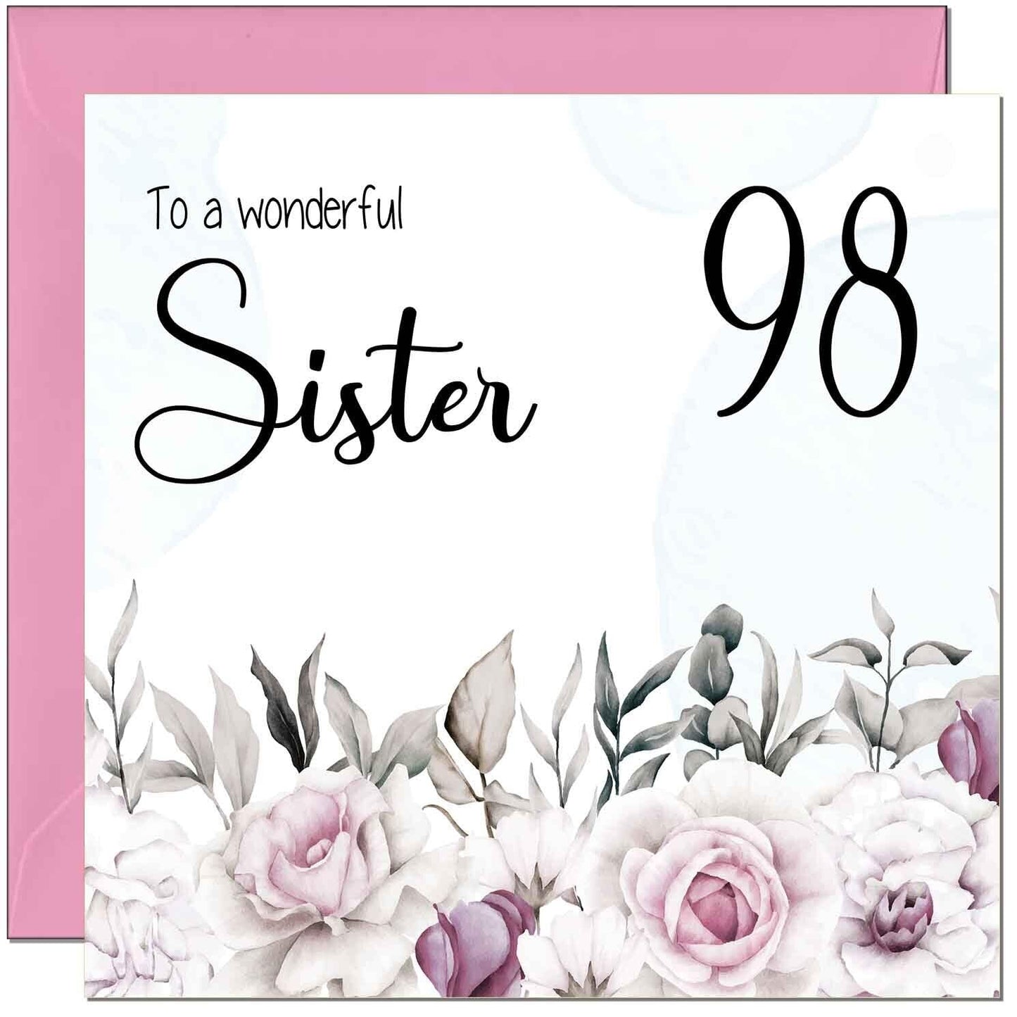Sister's Birthday Card for Sister Floral Elegant