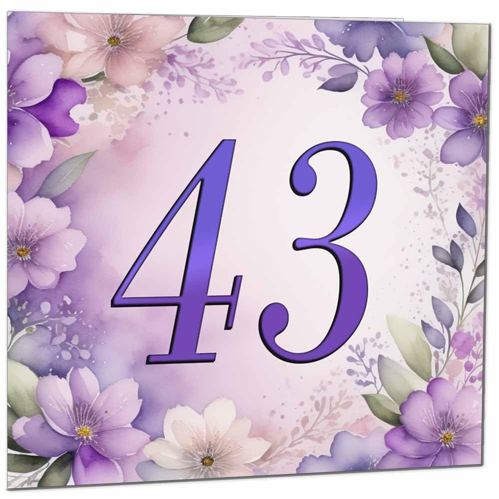 Birthday Card for Women - Purple Floral 80th Birthday Cards for year old woman Ladies Grandma Nan Aunt Mum Sister Mom Friend