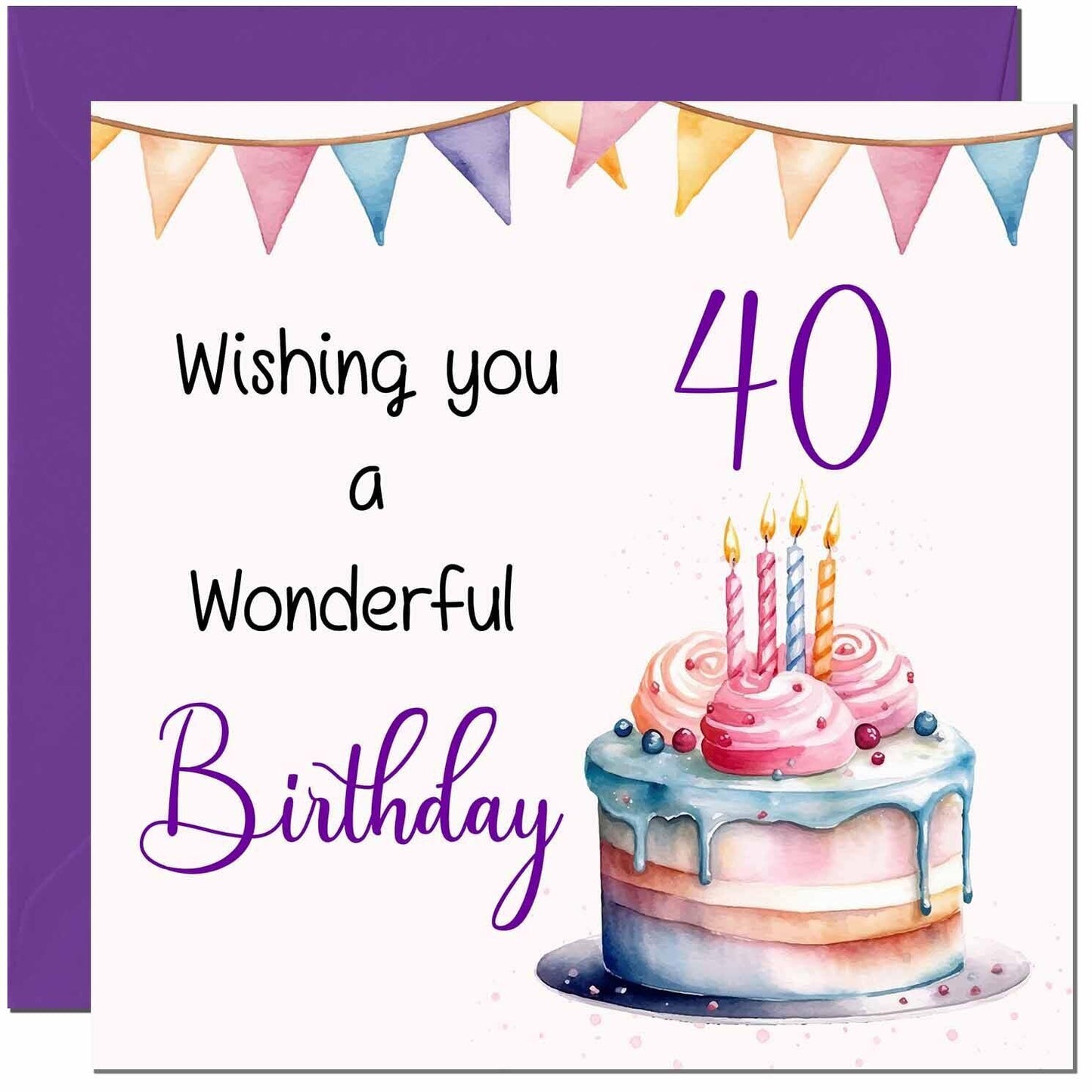 Birthday Card for Men Women Cake Numbers