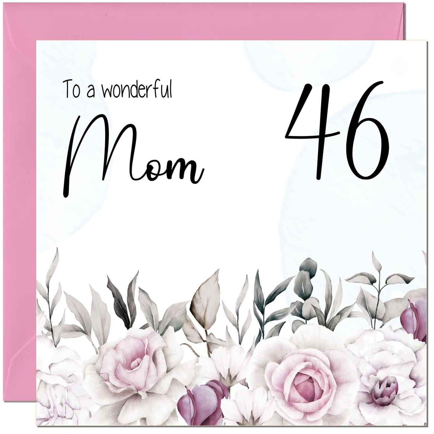 Mom Birthday Card Floral Elegant Best Mom's