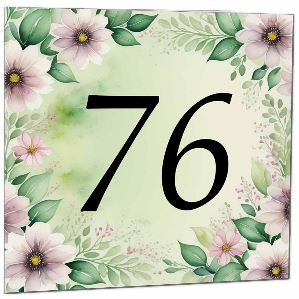 80th Birthday Card for Women Men - Green Floral Birthday Cards for 80 year old Lady Eighty Eightieth Ladies Grandma Nan Aunt Mum Sister Mom Friend