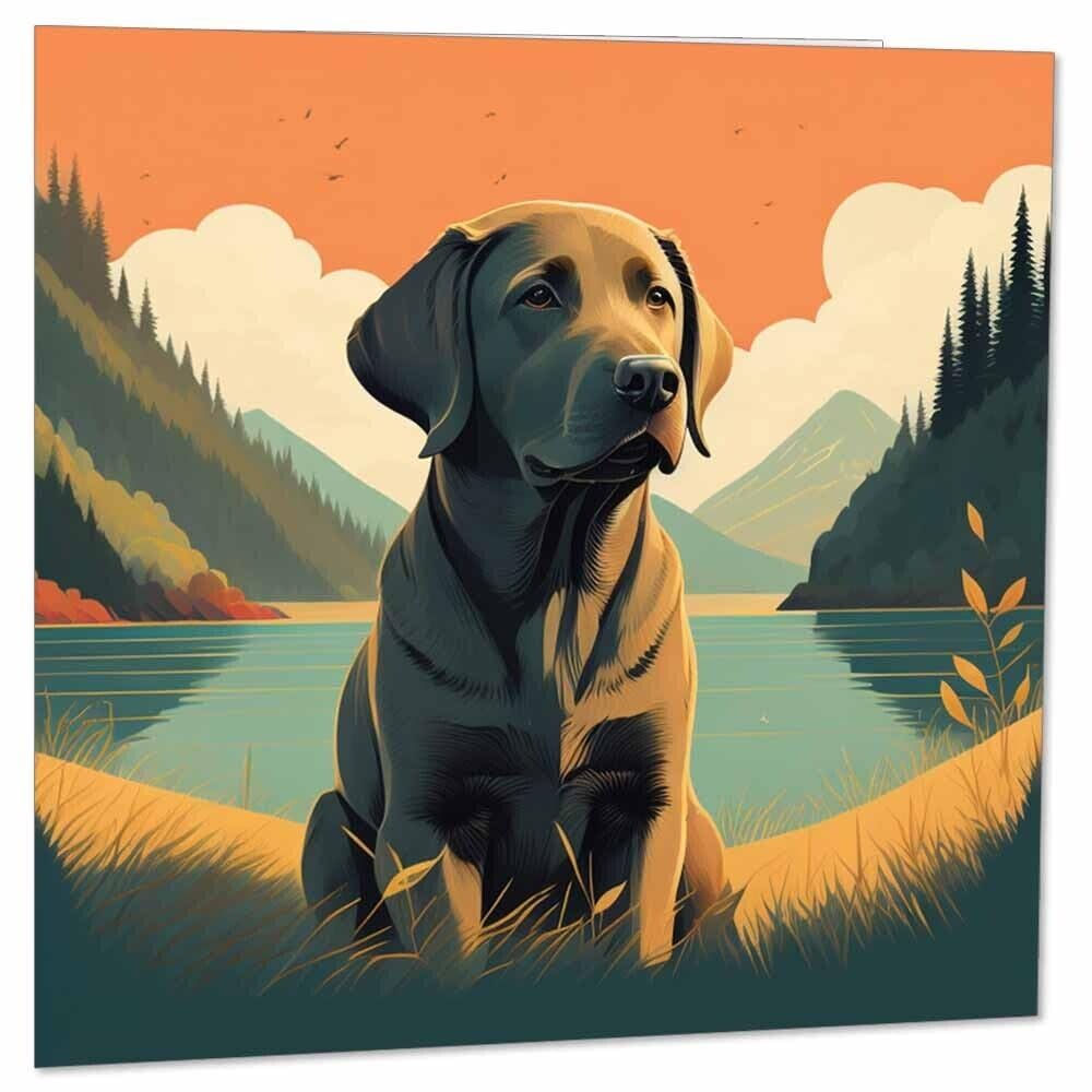 Labrador Greeting Card beautiful Labrador dog Birthday Card 145 x 145mm