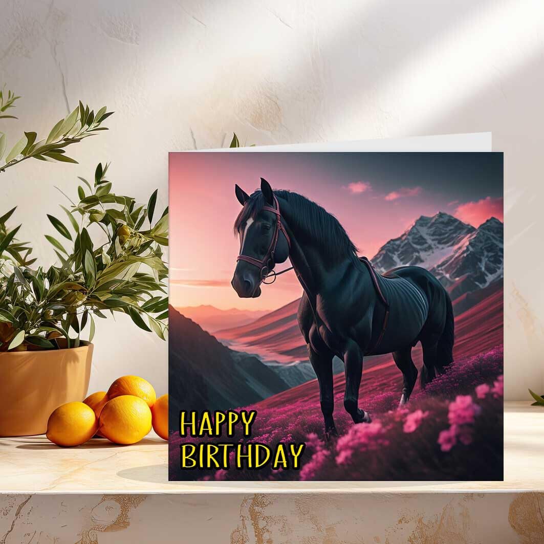 Horse Birthday Cards - Equestrian Horses Greeting Cards 145 x 145mm