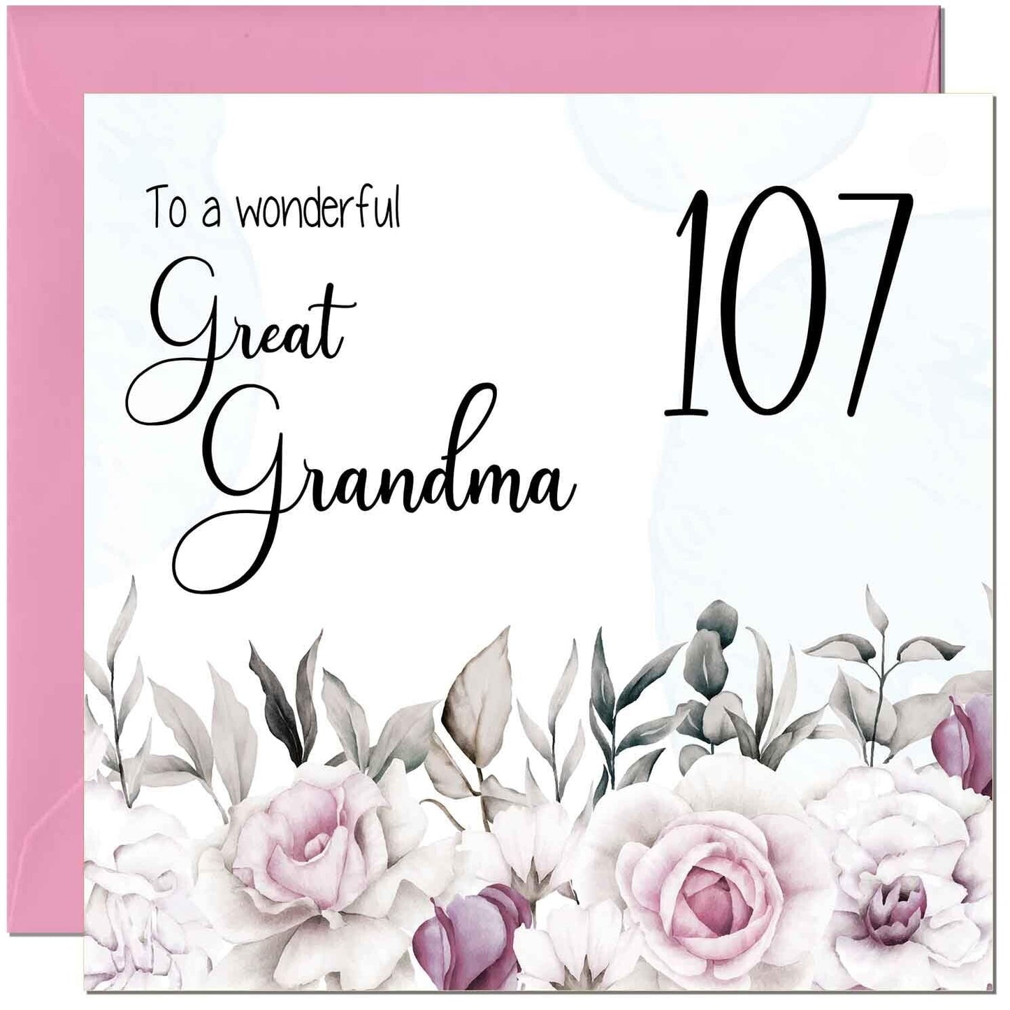 Great Grandma Birthday Card - Floral Elegant