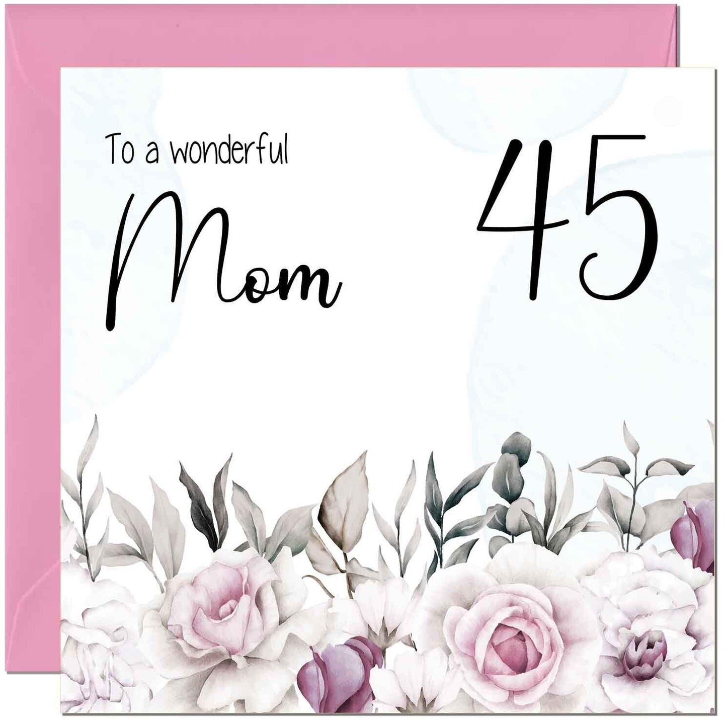 Mom Birthday Card Floral Elegant Best Mom's