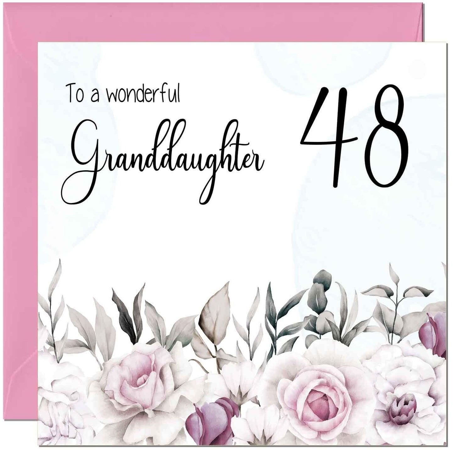 Granddaughter Birthday Card for Granddaughter Floral Elegant
