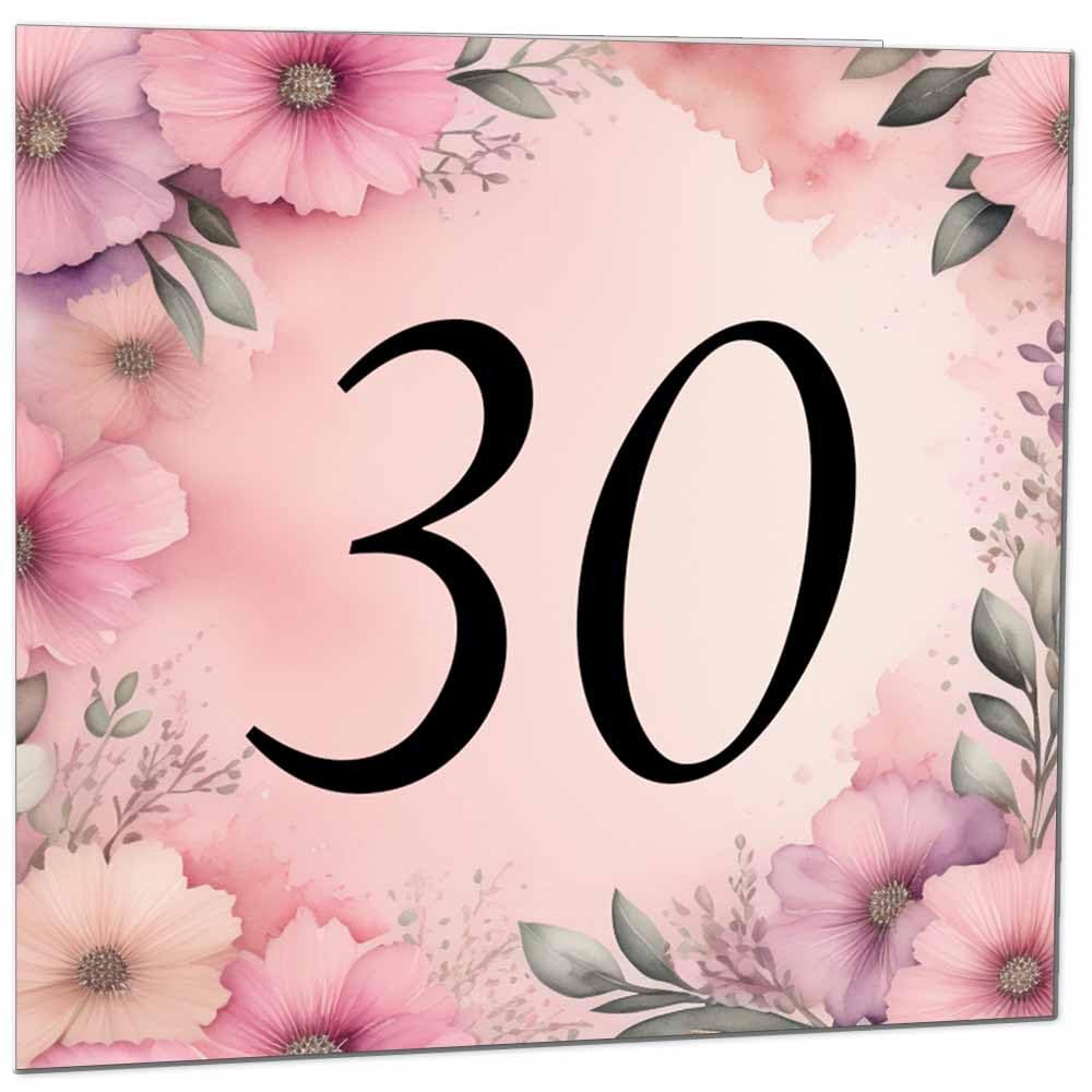 Birthday Card for Women Men - Pink Floral Birthday Cards for 39 year old woman thirty Nine, thirty ninth Ladies Mum Aunt Sister Niece Daughter