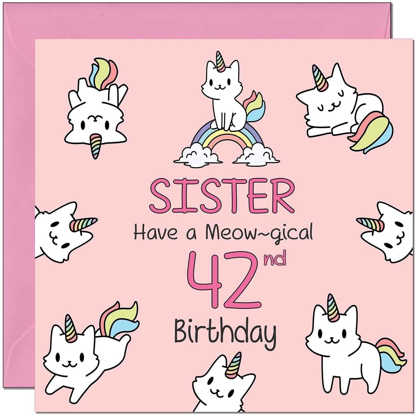Sister Birthday Card - Funny Cat Cute Sister's