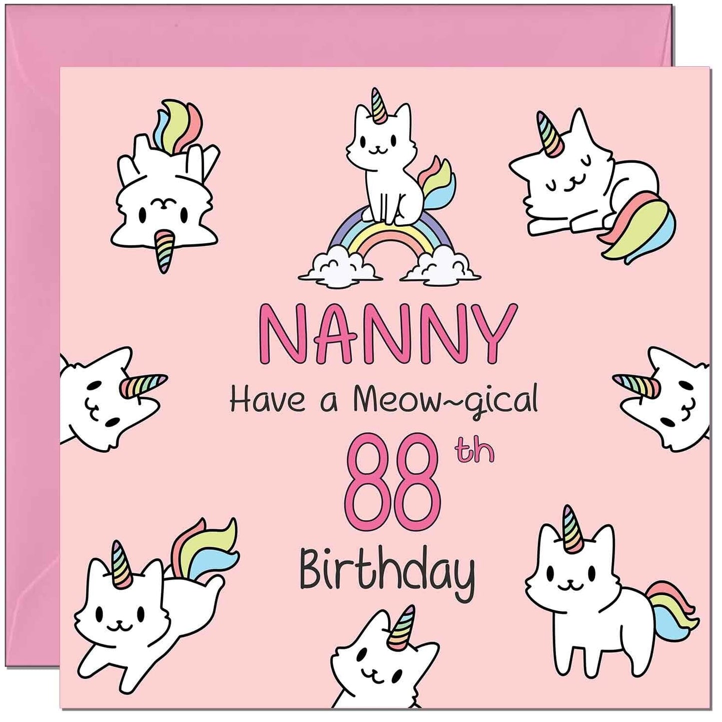 Nanny Birthday Card - Funny Cat Cute Grandma
