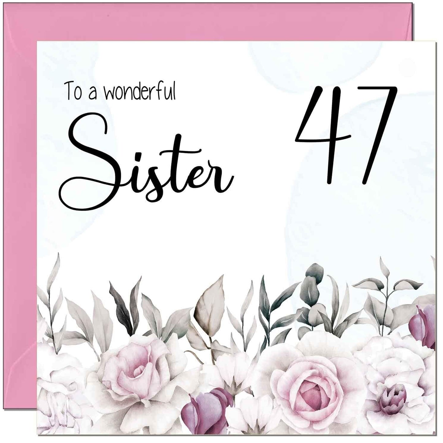 Sister's Birthday Card for Sister Floral Elegant