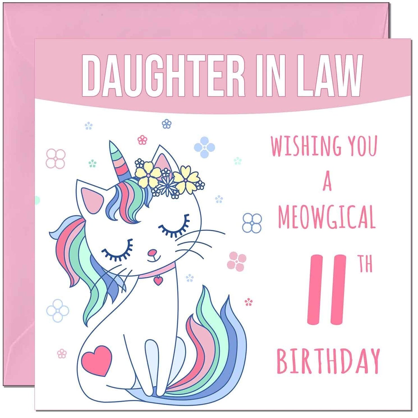 Daughter in Law Birthday Card - Meowgical Funny Cat
